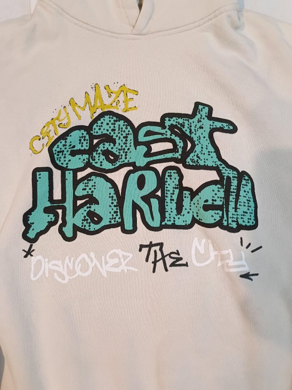 Zara Kids/Hoodie/Youth 13-14/Cream Keith Haring East Harlem Graphic Streetwear P
